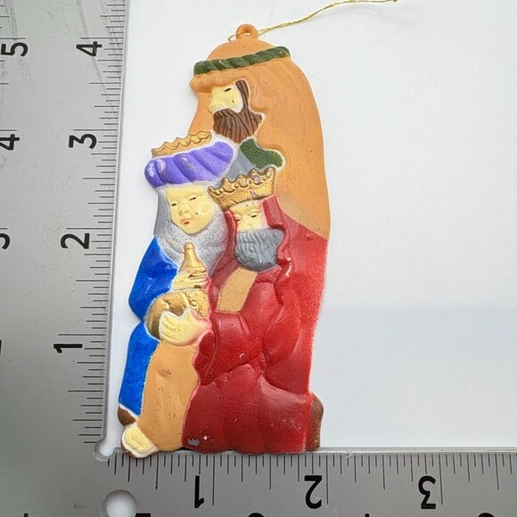 Vintage Nativity Scene Christmas Tree Ornaments 3 Kings Baby Jesus Mary Joseph - Picture 6 of 7